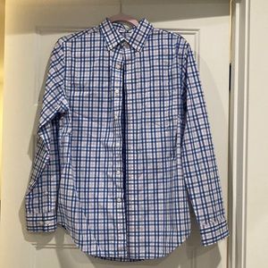 Men’s purple and blue button down long sleeve shirt
